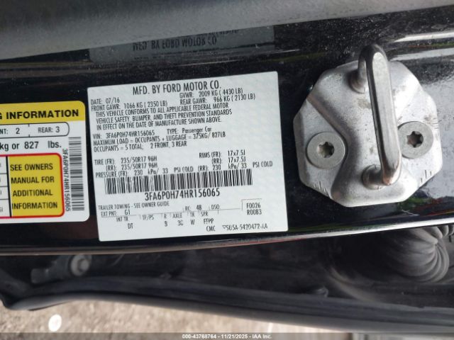 2017 FORD FUSION 3FA6P0H74HR156065 Photo 8