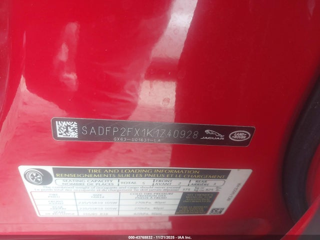 2019 JAGUAR E-PACE SADFP2FX1K1Z40928 Photo 8