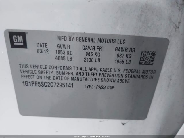 2012 CHEVROLET CRUZE 1G1PF5SC2C7295141 Photo 8