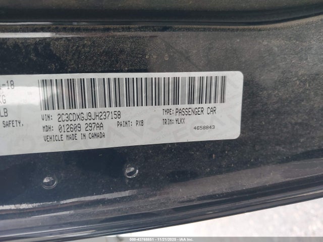 2C3CDXGJ9JH237158 Dodge Charger Daytona 392 Rwd