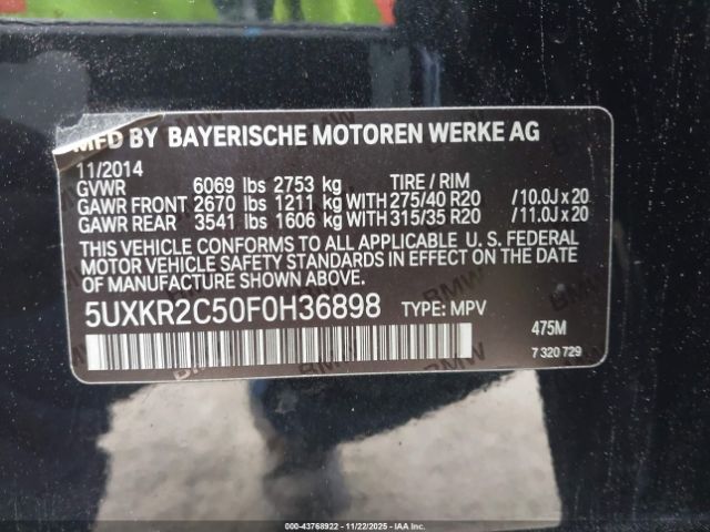 2015 BMW X5 5UXKR2C50F0H36898 Photo 8