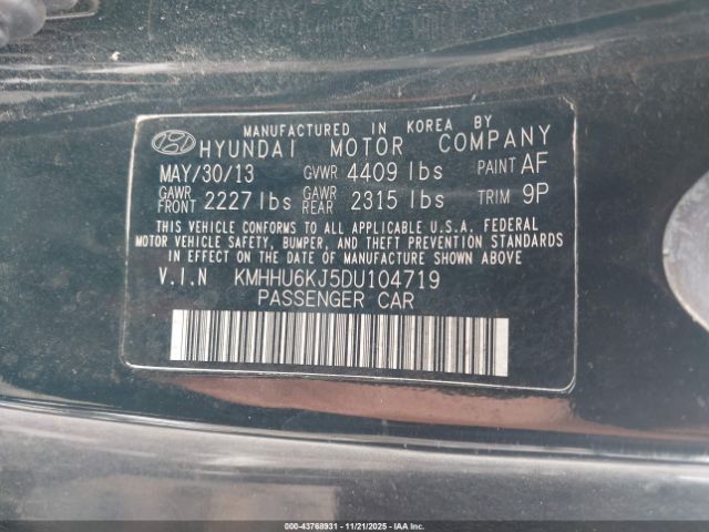 2013 HYUNDAI GENESIS KMHHU6KJ5DU104719 Photo 8