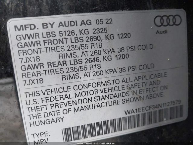 2022 AUDI Q3 WA1EECF34N1127579 Photo 8