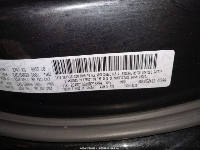 2019 CHRYSLER PACIFICA 2C4RC1GG1KR715384 Photo 8