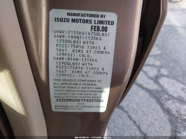 2000 ISUZU RODEO 4S2DM58W7Y4327256 Photo 8