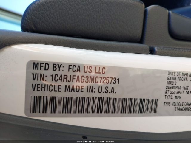 2021 JEEP GRAND CHEROKEE 1C4RJFAG3MC725731 Photo 8