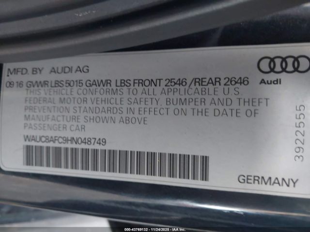 2017 AUDI A6 WAUC8AFC9HN048749 Photo 8