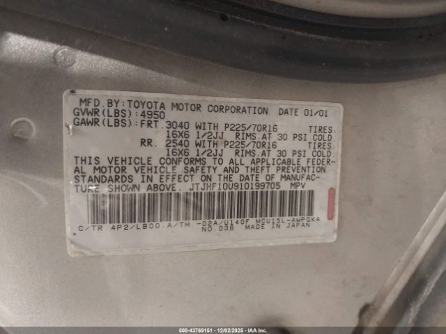 2001 LEXUS RX 300 JTJHF10U910199705 Photo 8