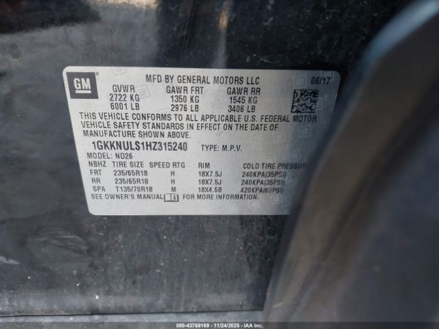 2017 GMC ACADIA 1GKKNULS1HZ315240 Photo 8