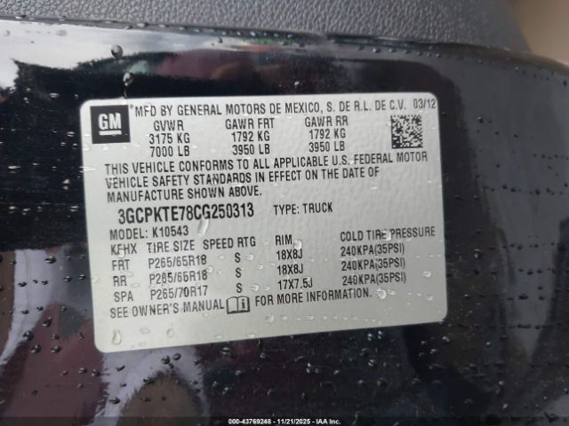 2012 CHEVROLET SILVERADO 1500 3GCPKTE78CG250313 Photo 8