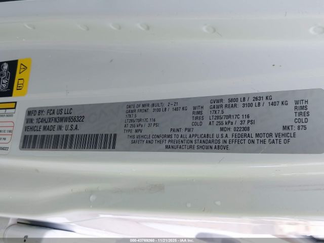 2021 JEEP WRANGLER UNLIMITED 1C4HJXFN3MW656322 Photo 8