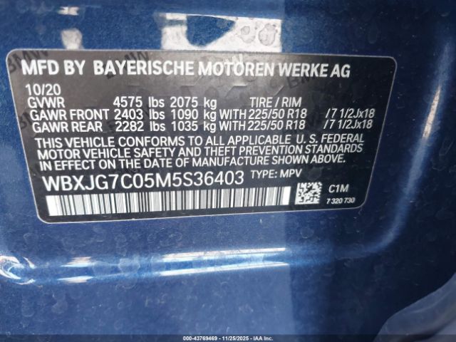 2021 BMW X1 WBXJG7C05M5S36403 Photo 8