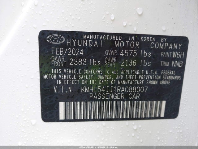 KMHL54JJ1RA088007 Hyundai Sonata Hybrid Limited