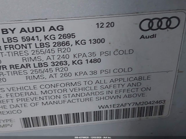 2021 AUDI Q5 WA1E2AFY7M2042463 Photo 8