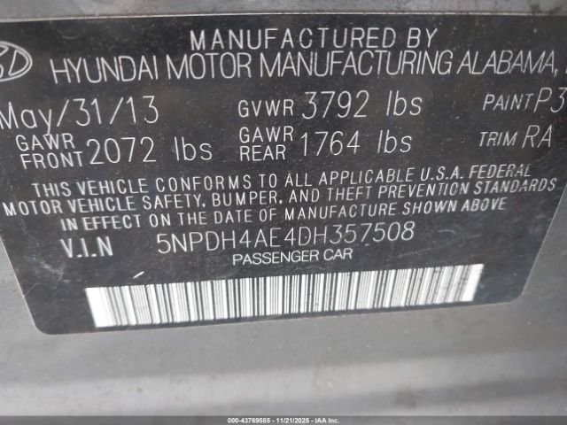 2013 HYUNDAI ELANTRA 5NPDH4AE4DH357508 Photo 8