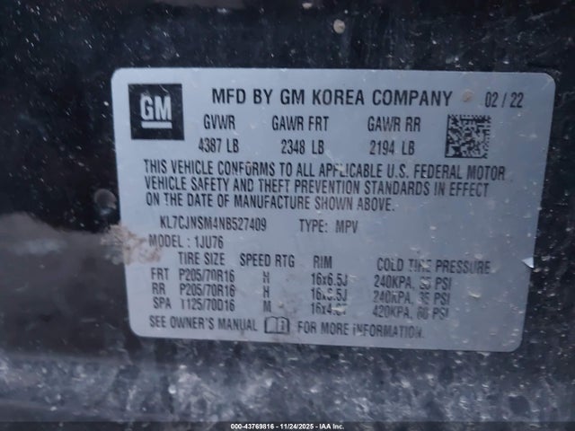 2022 CHEVROLET TRAX KL7CJNSM4NB527409 Photo 8