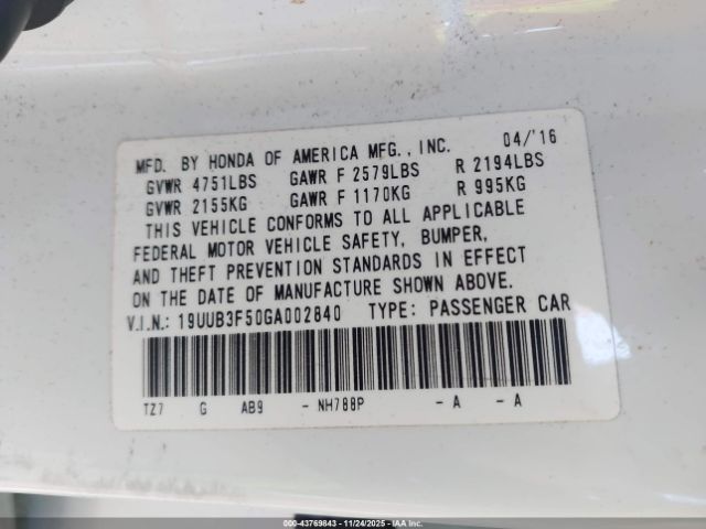 2016 ACURA TLX 19UUB3F50GA002840 Photo 8
