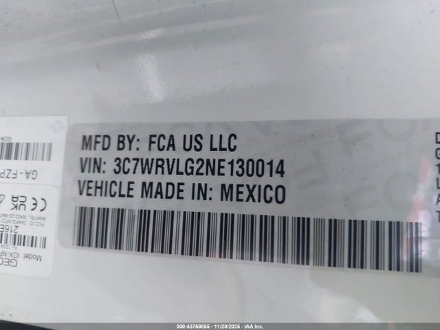 3C7WRVLG2NE130014 RAM Promaster 3500 Cutaway Low Roof
