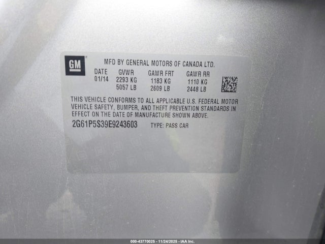 2014 CADILLAC XTS 2G61P5S39E9243603 Photo 8