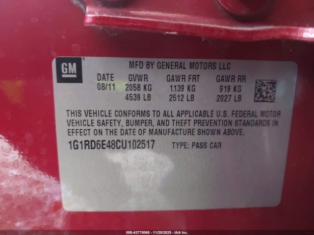 2012 CHEVROLET VOLT 1G1RD6E48CU102517 Photo 8