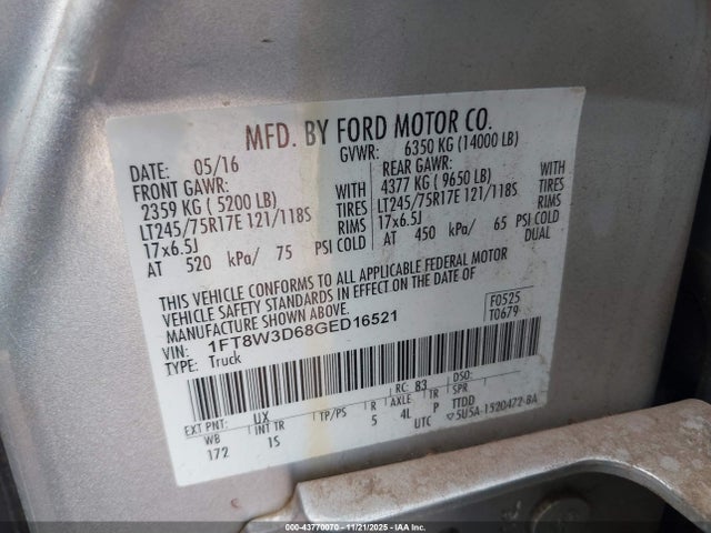1FT8W3D68GED16521 Ford F-350 Xl