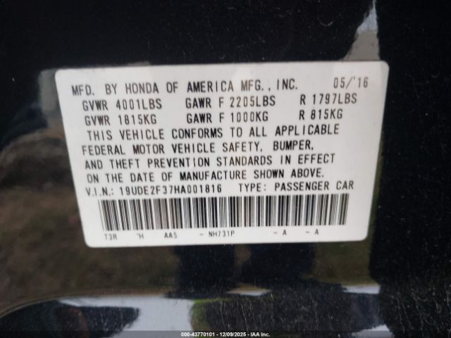 2017 ACURA ILX 19UDE2F37HA001816 Photo 8