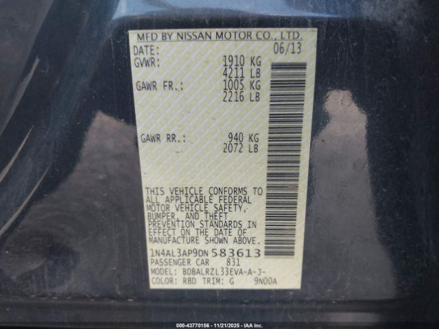 2013 NISSAN ALTIMA 1N4AL3AP9DN583613 Photo 8