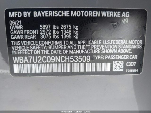 2022 BMW 750 WBA7U2C09NCH53509 Photo 8