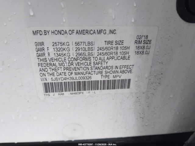 2018 ACURA MDX 5J8YD4H39JL009326 Photo 8