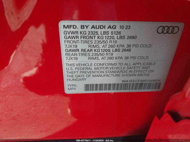 2024 AUDI Q3 WA1EECF35R1049934 Photo 8