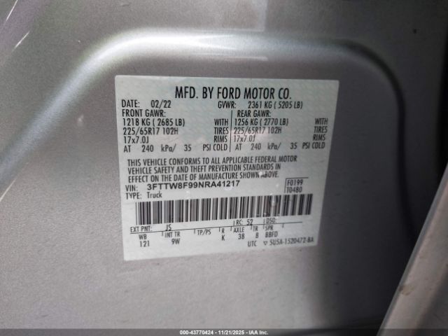 2022 FORD MAVERICK 3FTTW8F99NRA41217 Photo 8