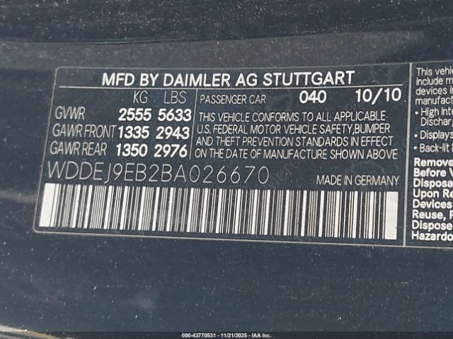 2011 MERCEDES-BENZ CL 550 WDDEJ9EB2BA026670 Photo 8