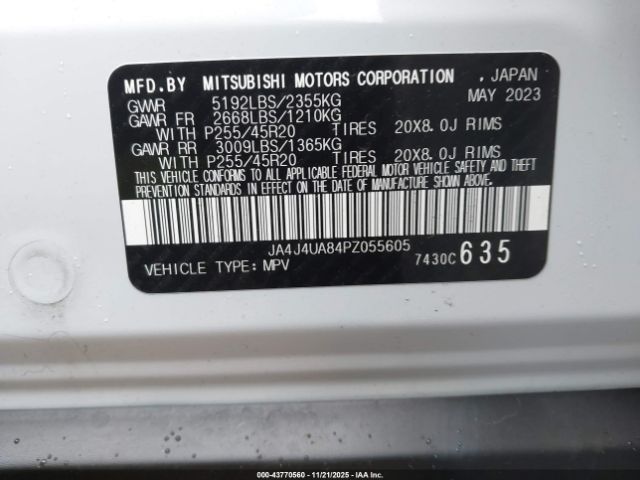 2023 MITSUBISHI OUTLANDER JA4J4UA84PZ055605 Photo 8