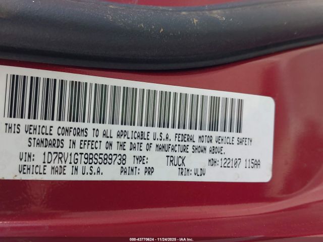 2011 RAM RAM 1500 1D7RV1GT9BS589738 Photo 8