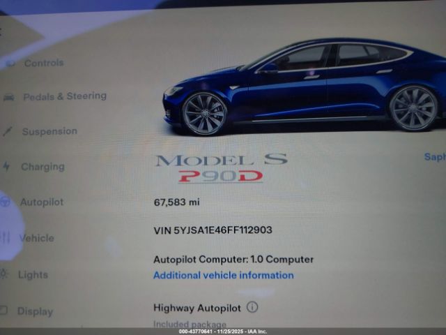 2015 TESLA MODEL S 5YJSA1E46FF112903 Photo 6