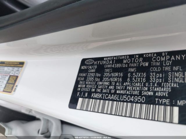 2020 HYUNDAI KONA KM8K1CAA6LU504950 Photo 8