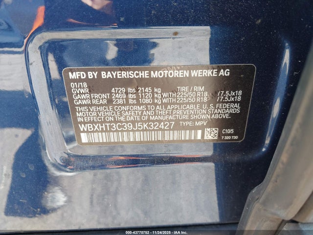 2018 BMW X1 WBXHT3C39J5K32427 Photo 8