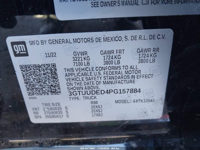 2023 GMC SIERRA 1500 3GTUUDED4PG157884 Photo 8