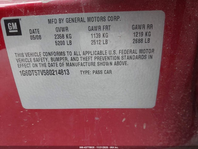 2008 CADILLAC CTS 1G6DT57V580214813 Photo 8