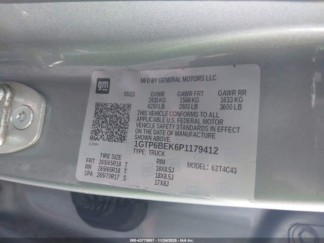 1GTP6BEK6P1179412 GMC Canyon 4wd Short Box Elevation
