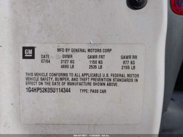 2005 BUICK LESABRE 1G4HP52K05U114344 Photo 8