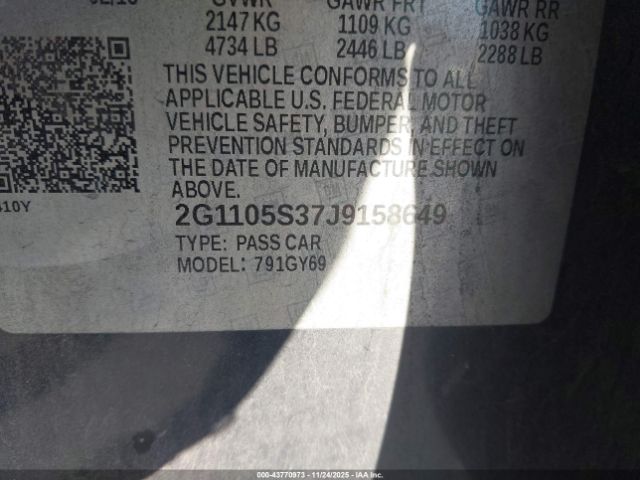 2018 CHEVROLET IMPALA 2G1105S37J9158649 Photo 8