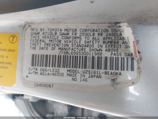 2003 LEXUS GS 430 JT8BL69S530011988 Photo 8