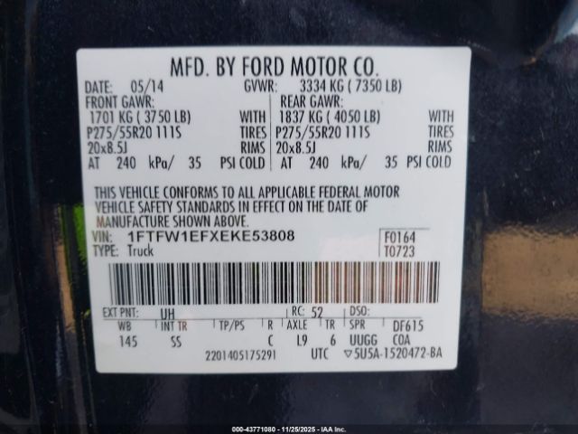 2014 FORD F-150 1FTFW1EFXEKE53808 Photo 8