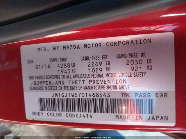 2016 MAZDA MAZDA6 JM1GJ1W57G1468543 Photo 8