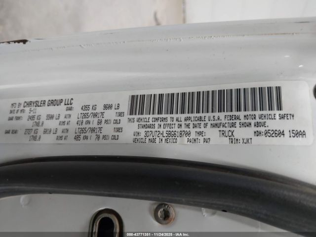 2011 RAM RAM 2500 3D7UT2HL5BG618700 Photo 8