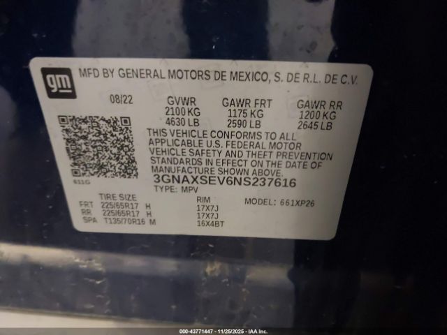 2022 CHEVROLET EQUINOX 3GNAXSEV6NS237616 Photo 8