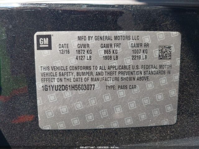 2017 CHEVROLET CORVETTE 1G1YU2D61H5603077 Photo 8