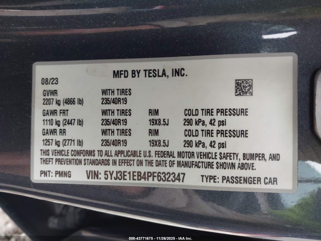 2023 TESLA MODEL 3 5YJ3E1EB4PF632347 Photo 8