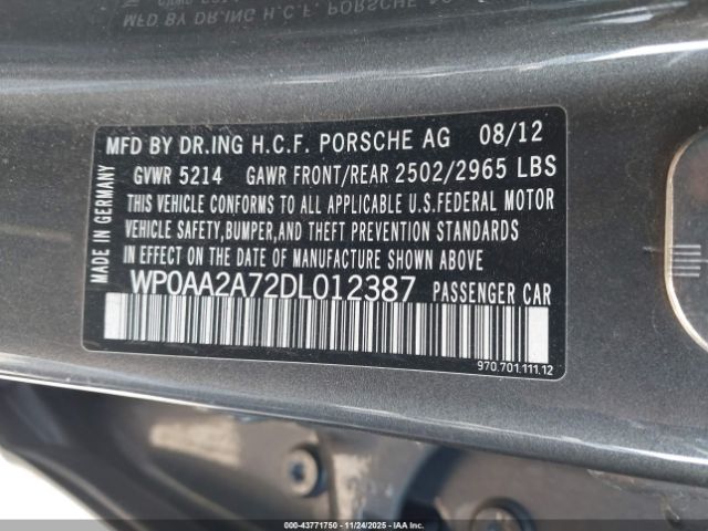 2013 PORSCHE PANAMERA WP0AA2A72DL012387 Photo 8